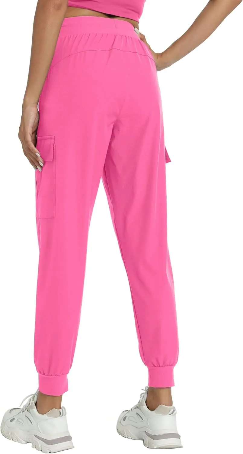 Womens Cargo Pants with Pockets-Lightweight Quick Dry Water Resistant Hiking Pants for Travel Casual Athletic and Outdoor