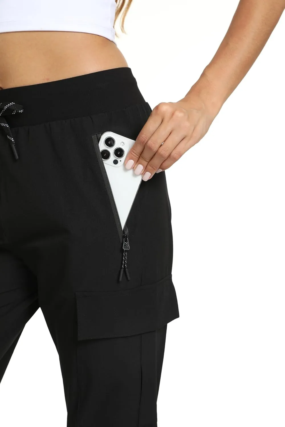 Womens Cargo Pants with Pockets-Lightweight Quick Dry Water Resistant Hiking Pants for Travel Casual Athletic and Outdoor