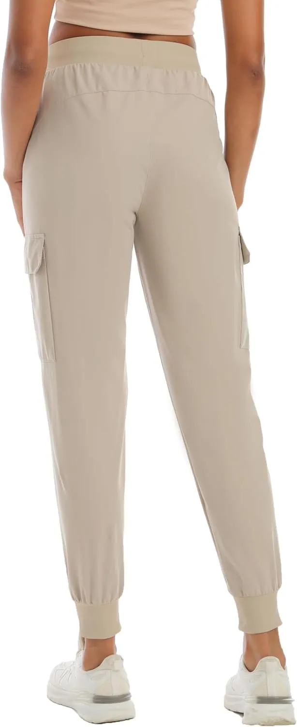 Womens Cargo Pants with Pockets-Lightweight Quick Dry Water Resistant Hiking Pants for Travel Casual Athletic and Outdoor
