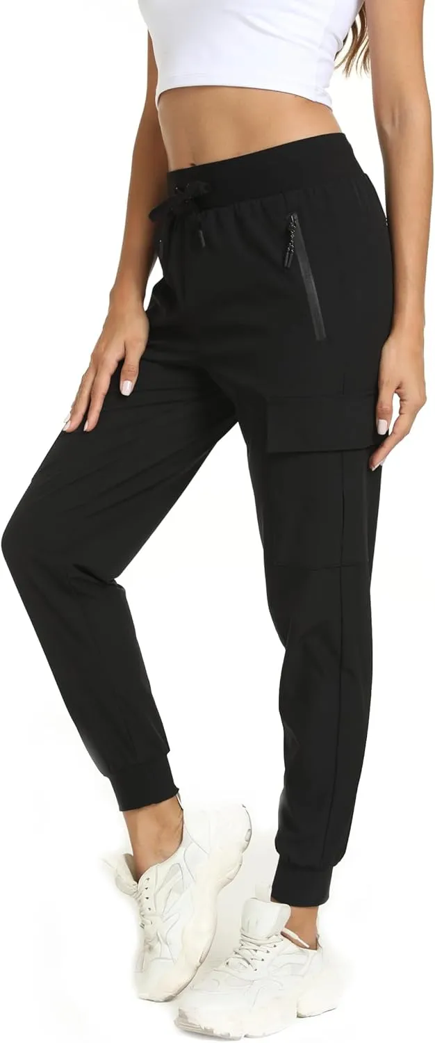 Womens Cargo Pants with Pockets-Lightweight Quick Dry Water Resistant Hiking Pants for Travel Casual Athletic and Outdoor