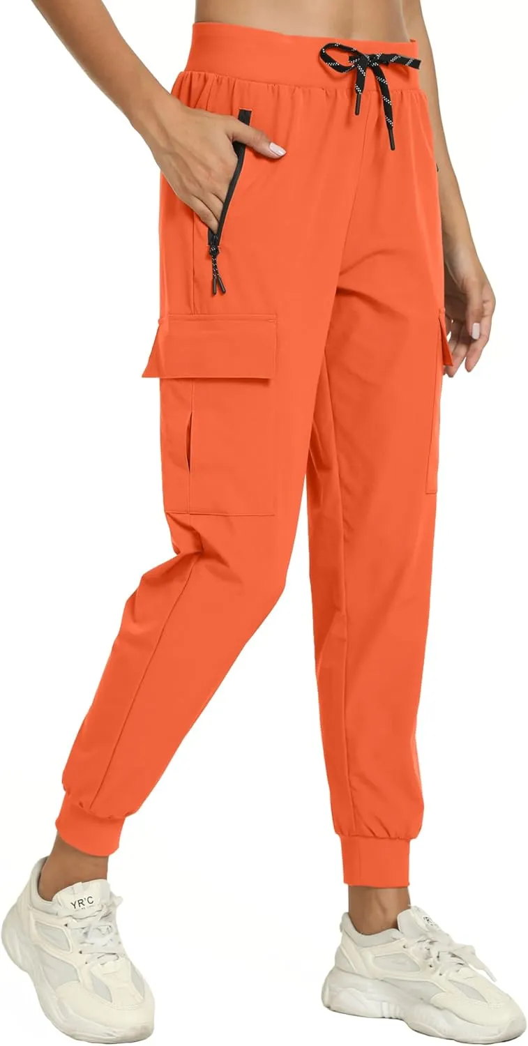 Womens Cargo Pants with Pockets-Lightweight Quick Dry Water Resistant Hiking Pants for Travel Casual Athletic and Outdoor