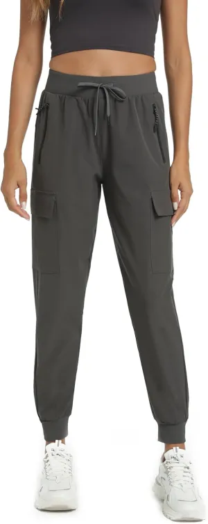 Womens Cargo Pants with Pockets-Lightweight Quick Dry Water Resistant Hiking Pants for Travel Casual Athletic and Outdoor