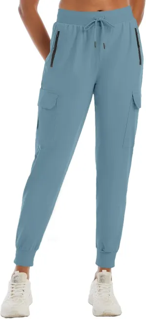 Womens Cargo Pants with Pockets-Lightweight Quick Dry Water Resistant Hiking Pants for Travel Casual Athletic and Outdoor