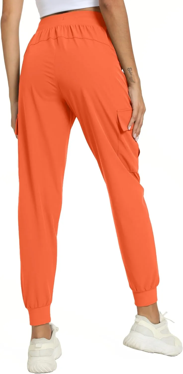 Womens Cargo Pants with Pockets-Lightweight Quick Dry Water Resistant Hiking Pants for Travel Casual Athletic and Outdoor