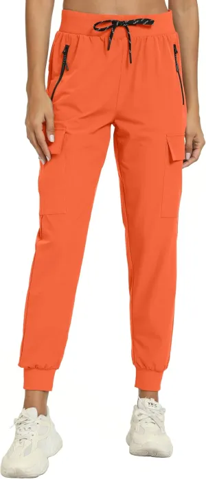 Womens Cargo Pants with Pockets-Lightweight Quick Dry Water Resistant Hiking Pants for Travel Casual Athletic and Outdoor