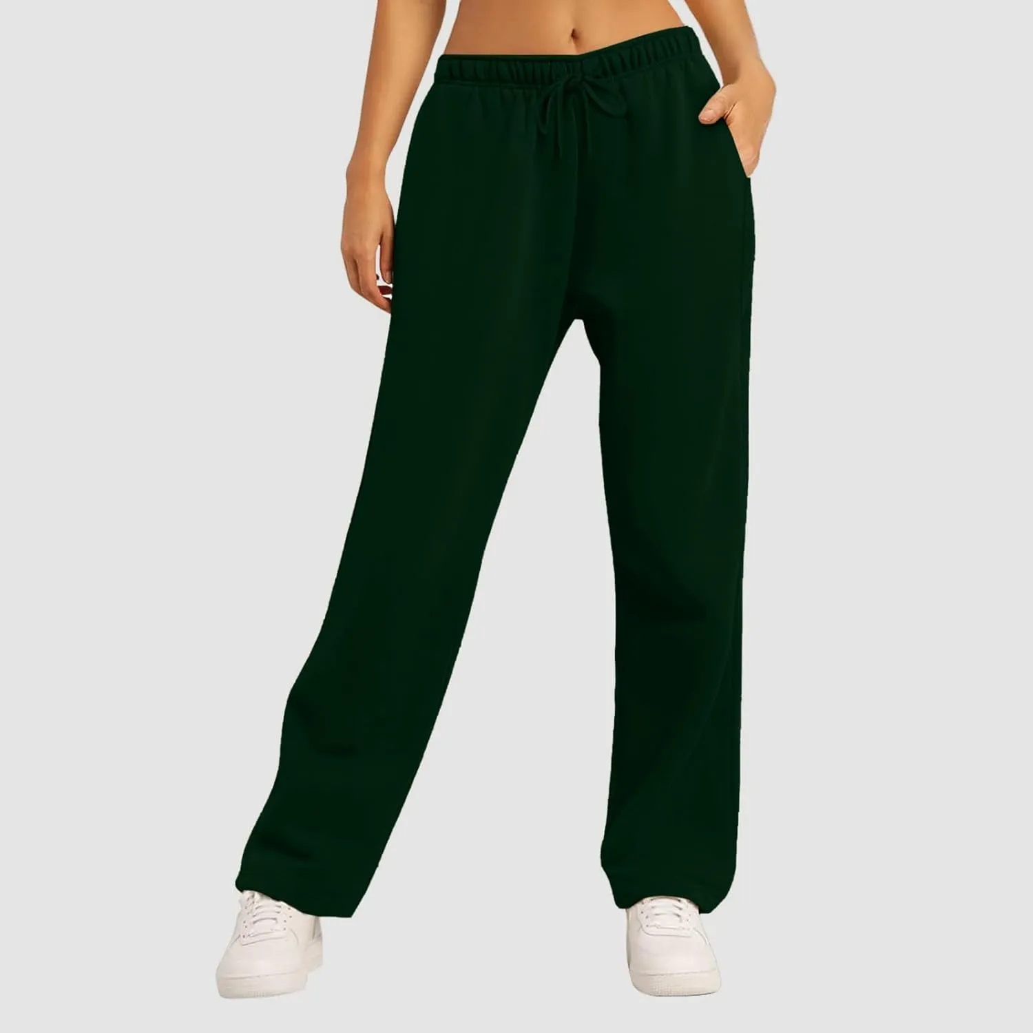 Women's Casual Loose Drawstring Wide Leg Elastic Waist Pants Ladies Lightweight Baggy Joggers Sweatpants with Pockets