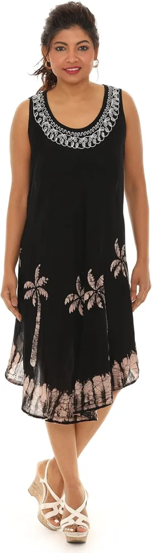 Women's Casual Sleeveless Spring Sundress | Rayon Solid Tank Summer Dress | Beach Cover Up