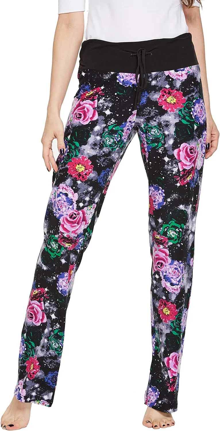 Womens Casual Stretch Cotton Pajama Pants Simple Lounge Pants