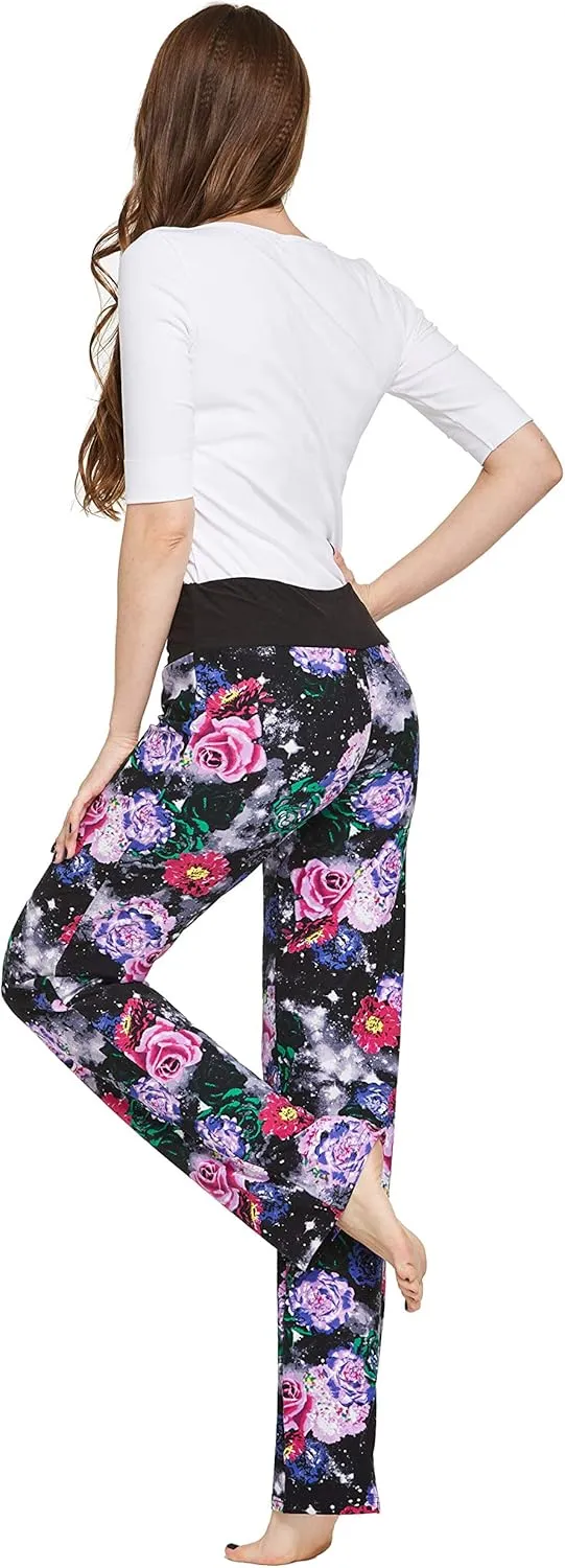 Womens Casual Stretch Cotton Pajama Pants Simple Lounge Pants
