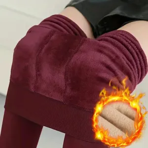 Women's Fleece-Lined Thermal Pantyhose  Cozy Warmth with a Flattering Fit