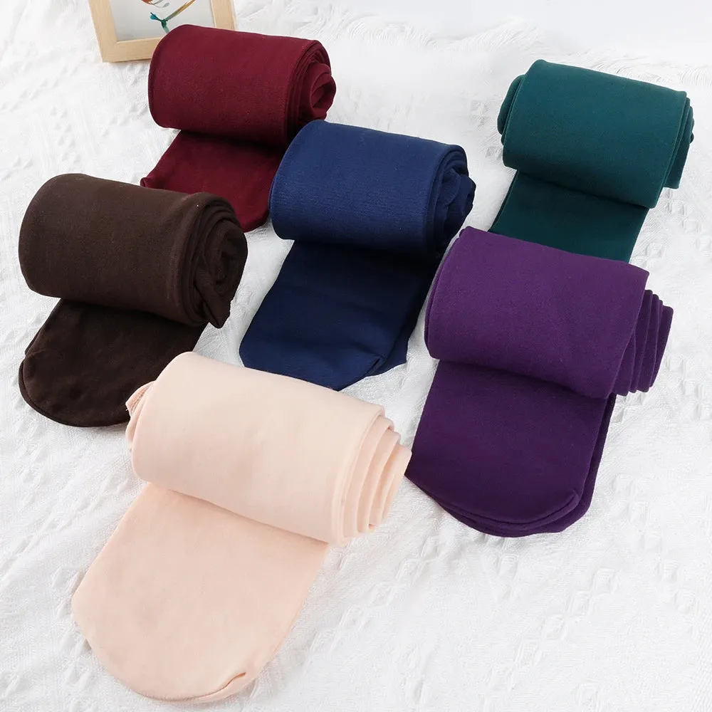 Women's Fleece-Lined Thermal Pantyhose  Cozy Warmth with a Flattering Fit