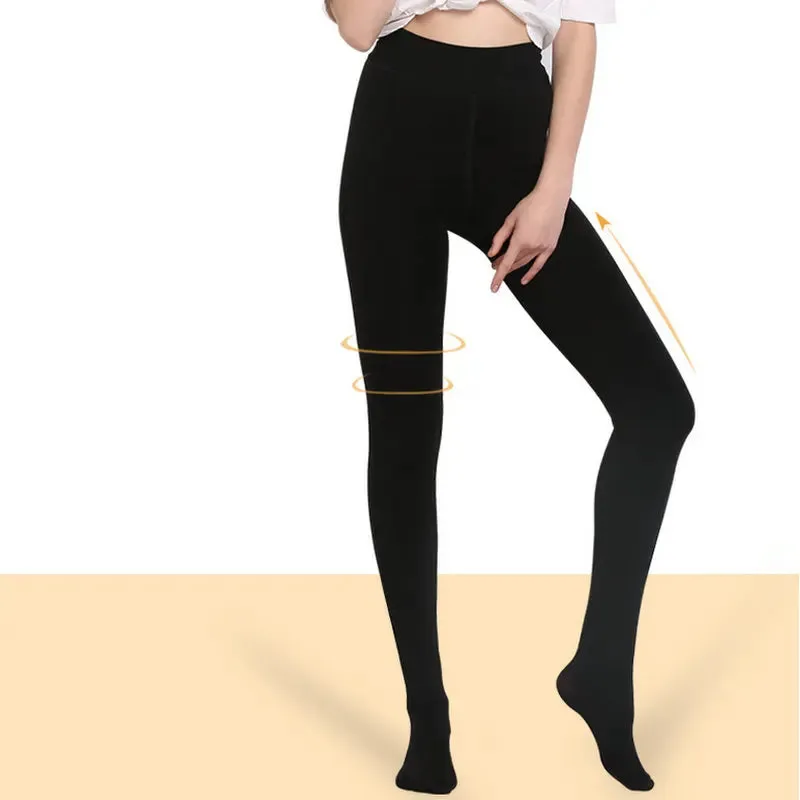 Women's Fleece-Lined Thermal Pantyhose  Cozy Warmth with a Flattering Fit