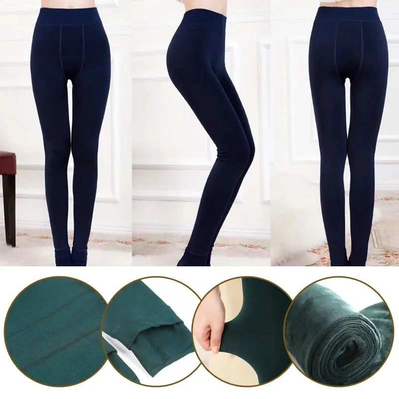 Women's Fleece-Lined Thermal Pantyhose  Cozy Warmth with a Flattering Fit