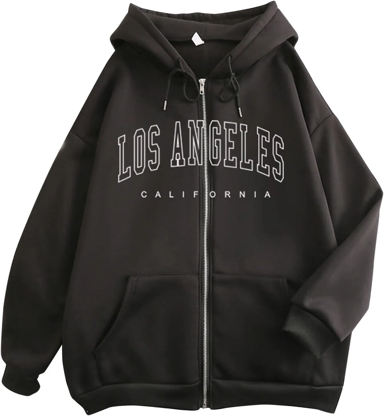 Women's Hoodies for Teen Girls Fall Jacket Oversized Sweatshirts Casual Drawstring Zip up Y2k Hoodie with Pocket