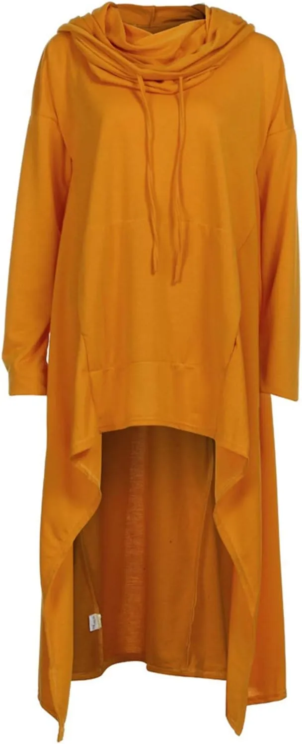 Women's Irregular Hem Long Hoodies Plus Size Casual Baggy Pullover Tops 2023 Fall Fashion Tunic Blouse