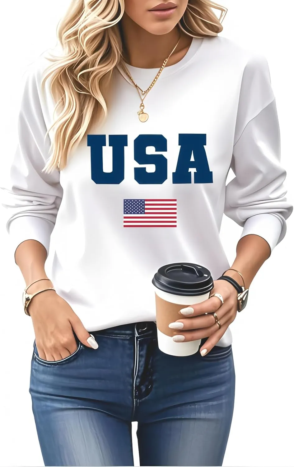Womens Mama Sweatshirt Mom Life Shirt USA Sweatshirt Graphic American Flag Shirt Pullover Patriotic Sweater Tops