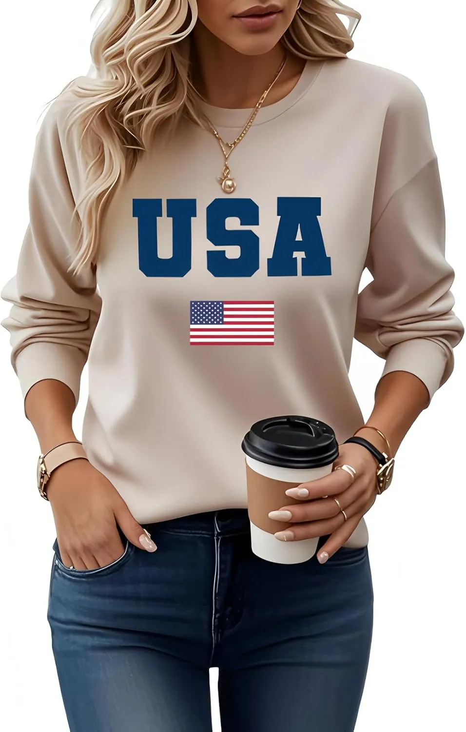 Womens Mama Sweatshirt Mom Life Shirt USA Sweatshirt Graphic American Flag Shirt Pullover Patriotic Sweater Tops