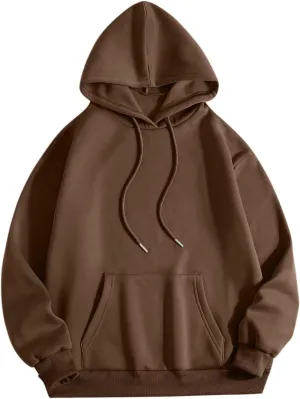 Women's Oversized Fleece Hoodies Basic Pullover Sweatshirt Fall Fashion 2024 Outfits Trendy Y2k Teens Preppy Clothes