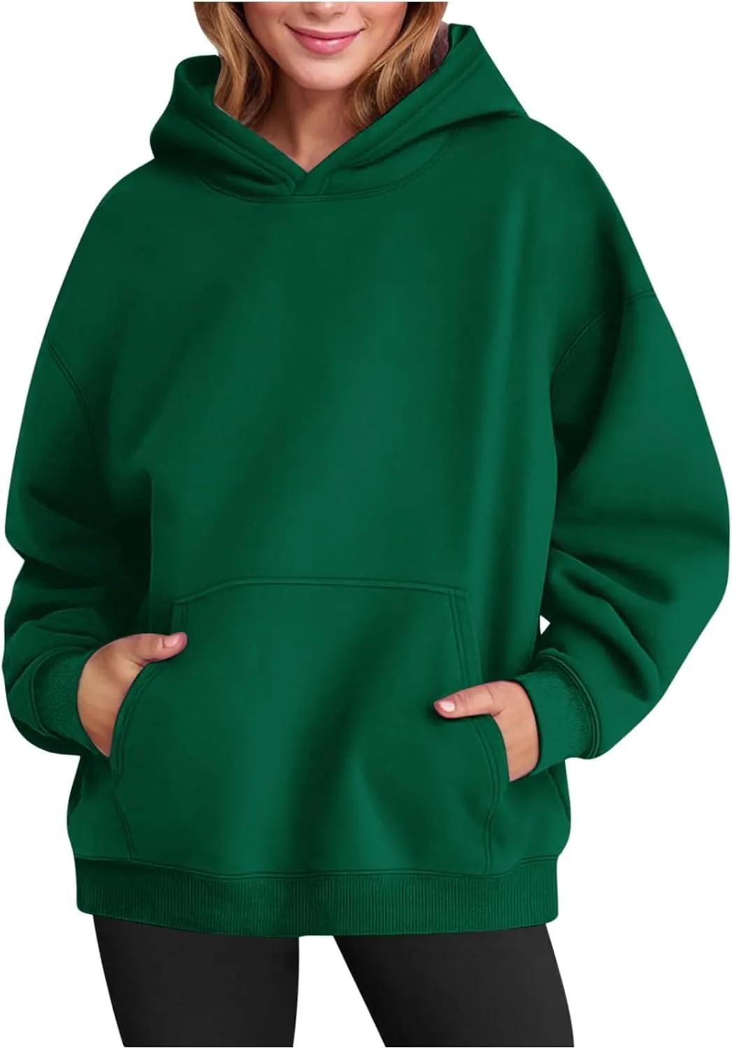 Women's Oversized Hooded Sweatshirt 2024 Fall Fashion Long Sleeve Casual Hoodies Pullover Tops with Pocket