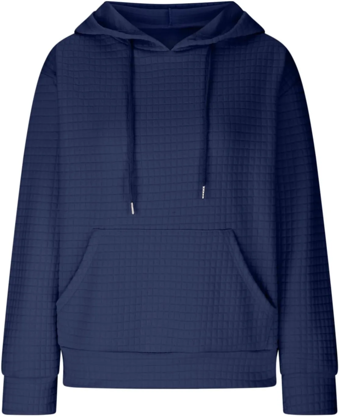 Womens Oversized Hooded Sweatshirts Lightweight Quilted Pullover Hoodies Long Sleeve Dressy Casual Top Fall Outfits
