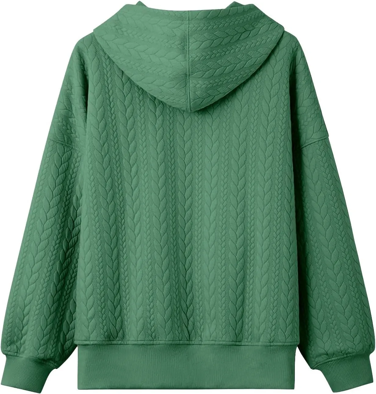 Women's Oversized Hoodies Fall Trendy Textured Long Sleeve Sweatshirt Y2k Casual Comfy Pullover Tops with Pockets