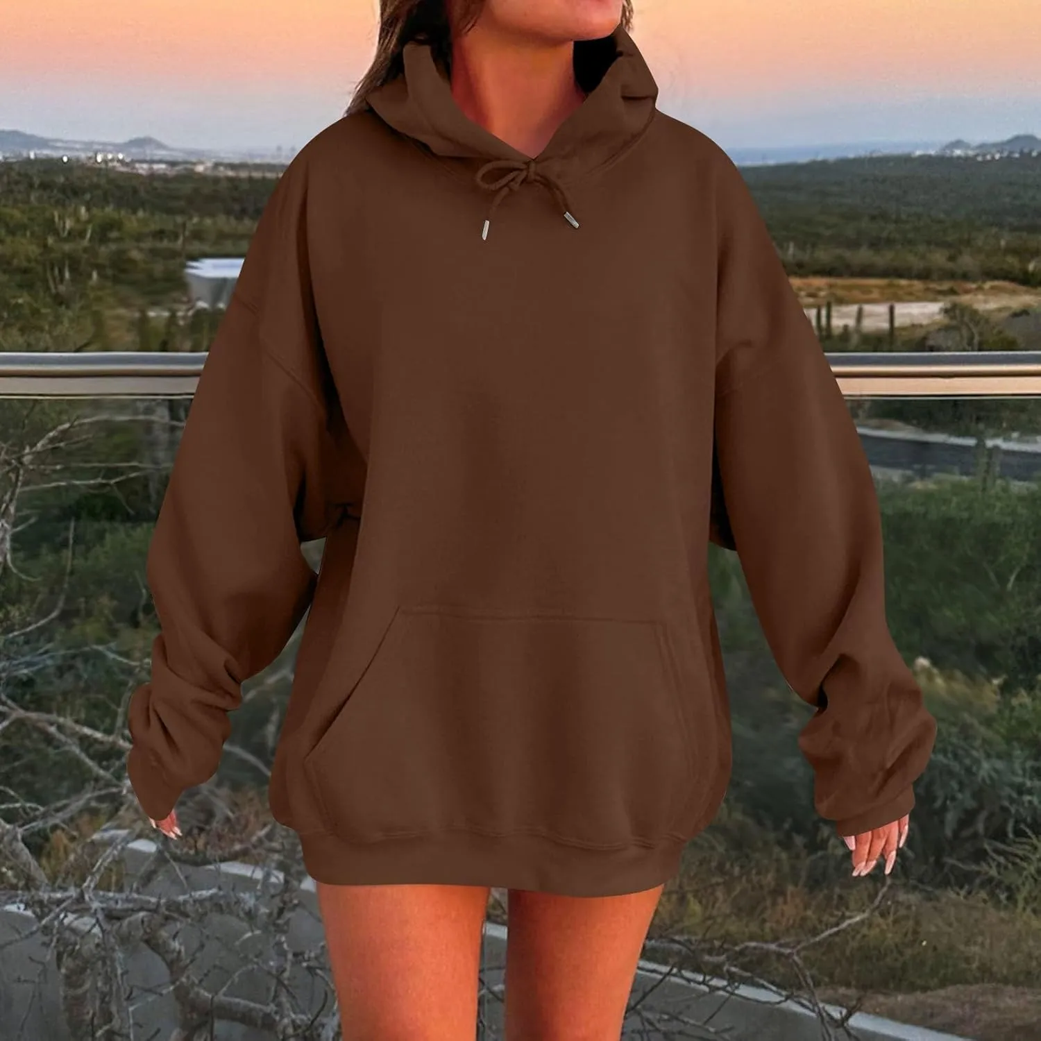Womens Oversized Hoodies Fleece Sweatshirts Long Sleeve Sweaters Fashion Y2K Outfits Casual Pullover Tops Fall Clothes