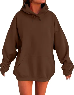 Womens Oversized Hoodies Fleece Sweatshirts Long Sleeve Sweaters Fashion Y2K Outfits Casual Pullover Tops Fall Clothes