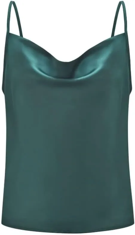 Women's Silk Satin Tops Vest Camisole Lace-up Camisole Tops Shirt Bottoming Silk Chiffon Shirt
