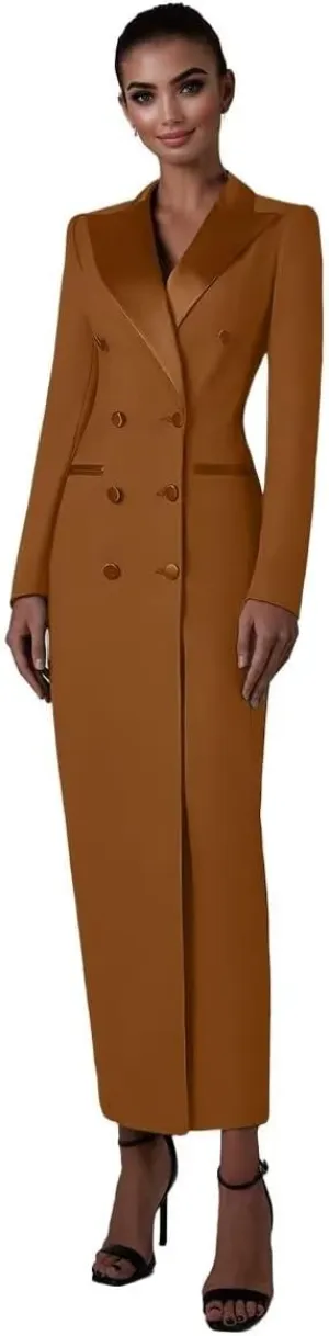 Women's Suit Blazer Formal Suit Skirt Dress Double Breasted Business Casual Pencil Skirt Dress