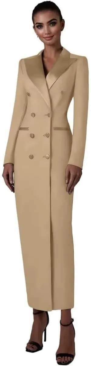 Women's Suit Blazer Formal Suit Skirt Dress Double Breasted Business Casual Pencil Skirt Dress