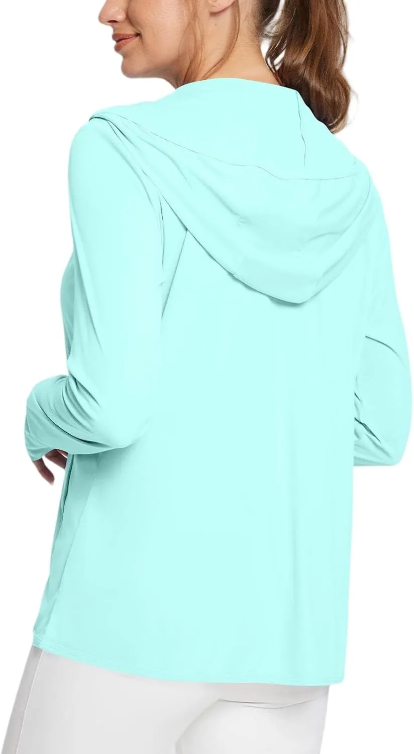 Women's UPF Sun Protection Shirts SPF Jacket UV Zip Up Hoodie Long Sleeve Summer Ice Silk Outdoor with Pockets