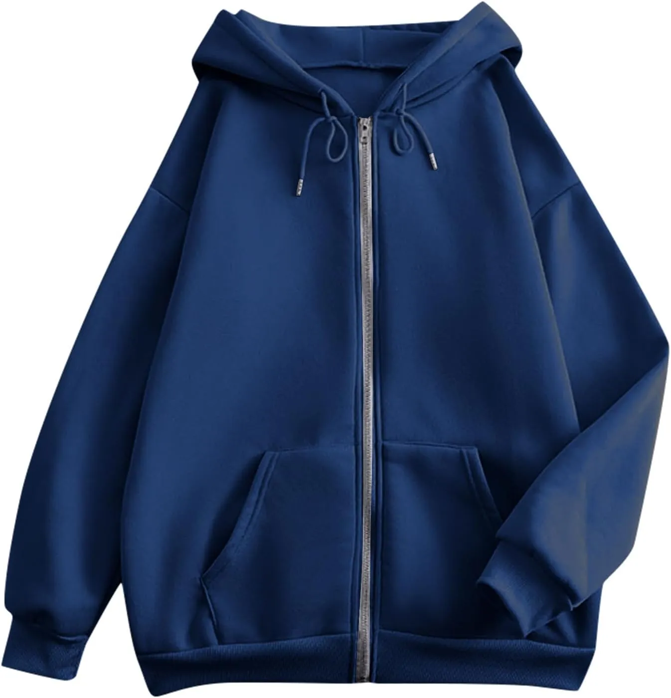 Womens Zip Up Hoodies Long Sleeve Oversized Sweatshirts Y2K Jacket Pockets Patchwork Design T-Shirt Hoodie for Women