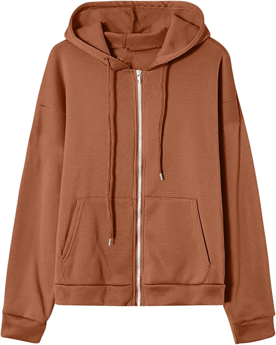 Womens Zip Up Hoodies Sweatshirt Long Sleeve Oversized Fleece Y2K Jacket Fall Outfits Fashion Clothes