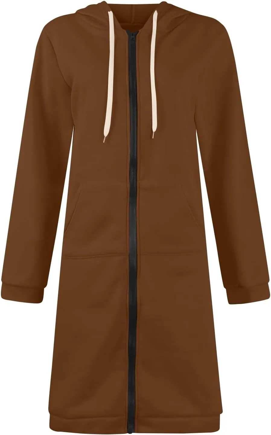 Women's Zip Up Long Hoodies Long Sleeve Drawstring Hooded Sweatshirts 2025 Fall Oversized Fleece Jackets with Pockets