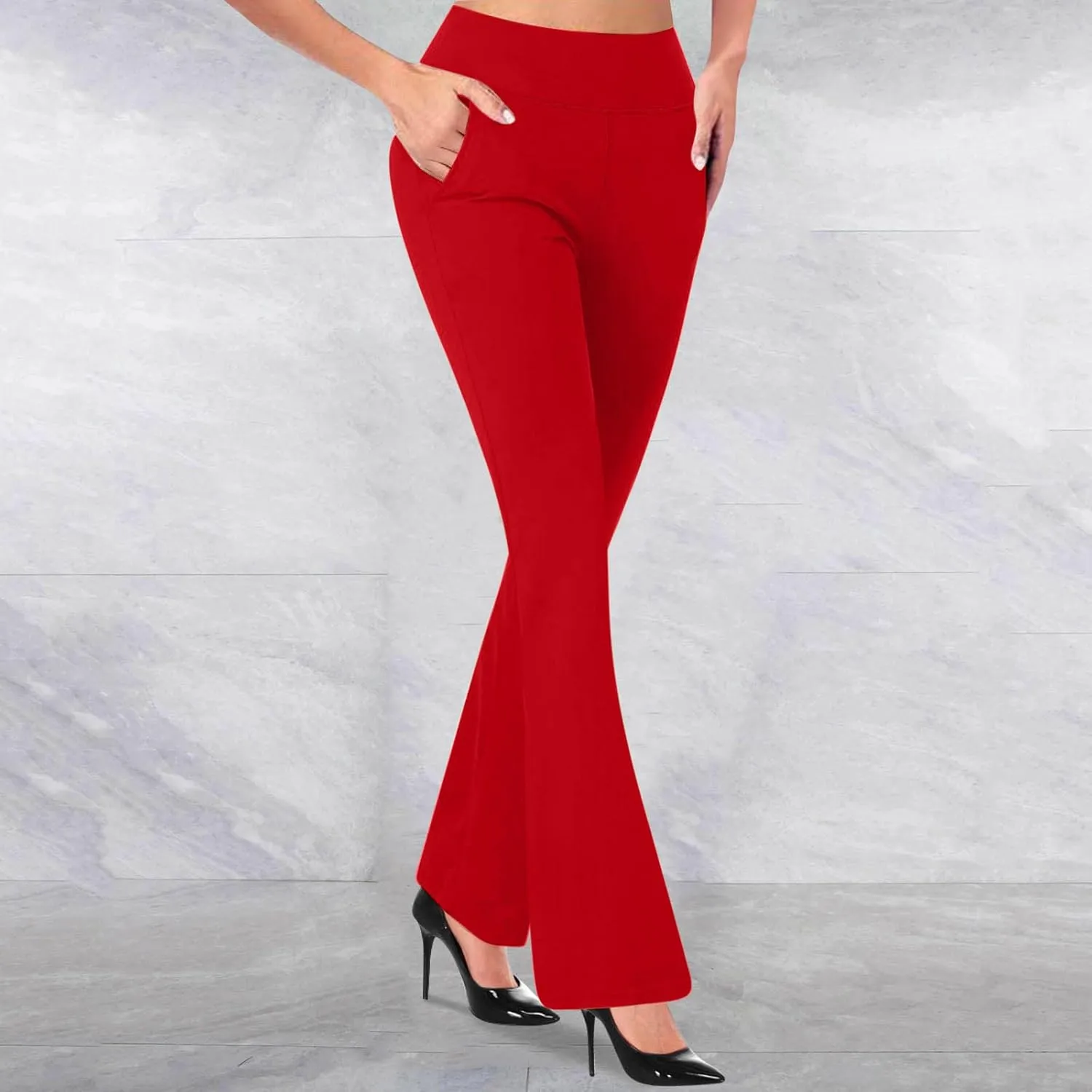 Work Pants for Women High Waist Dress Pants Business Casual Stretch Bootleg Yoga Pants Workout Trousers Slacks