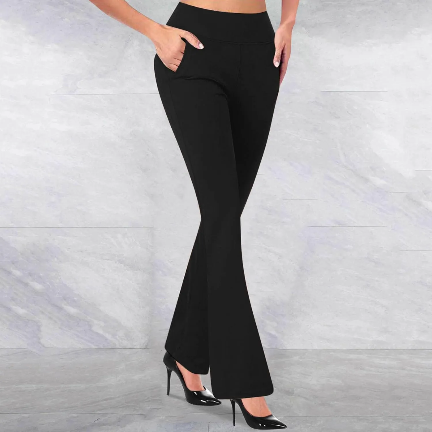 Work Pants for Women High Waist Dress Pants Business Casual Stretch Bootleg Yoga Pants Workout Trousers Slacks