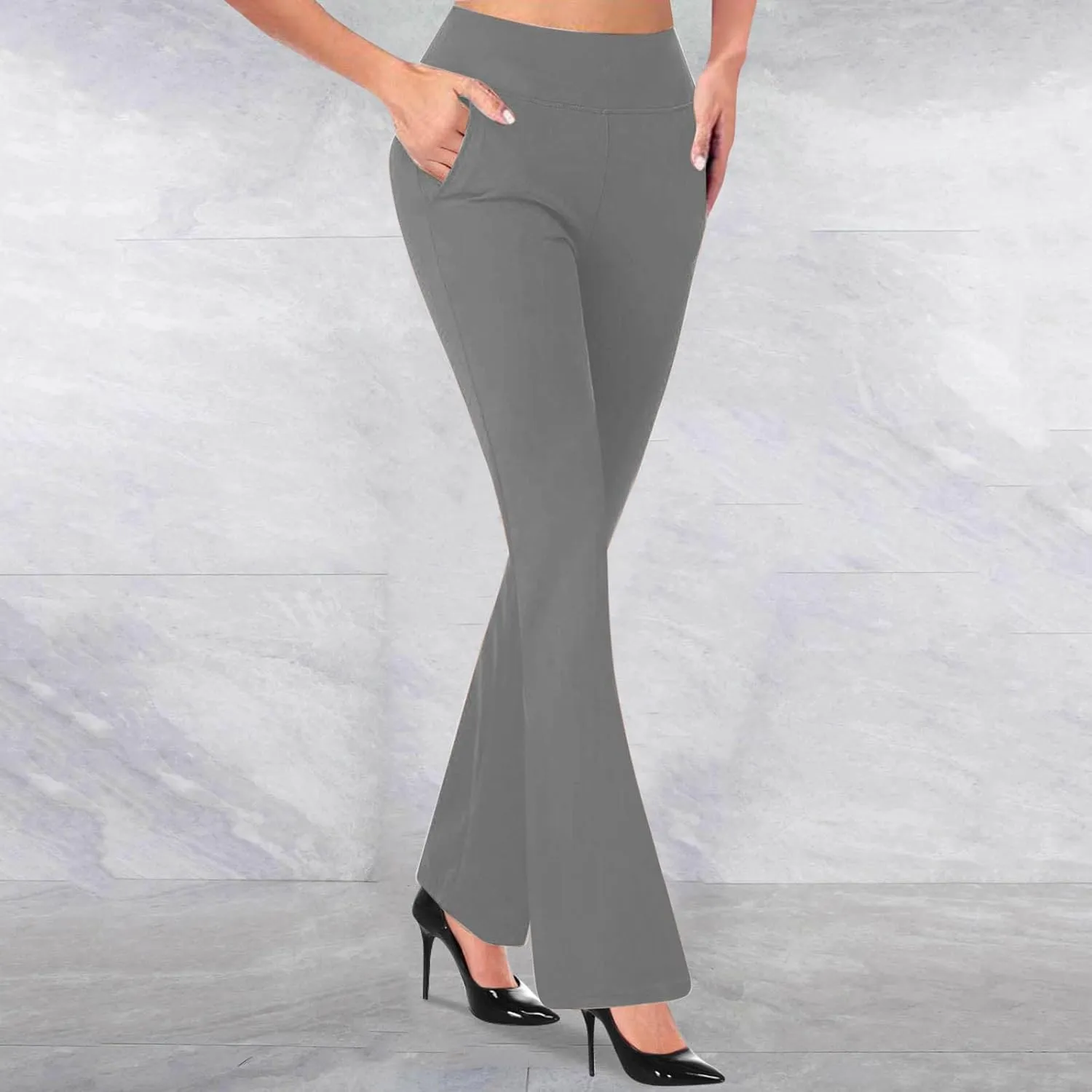 Work Pants for Women High Waist Dress Pants Business Casual Stretch Bootleg Yoga Pants Workout Trousers Slacks
