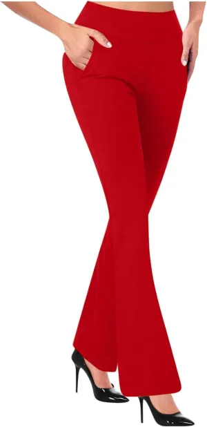 Work Pants for Women High Waist Dress Pants Business Casual Stretch Bootleg Yoga Pants Workout Trousers Slacks
