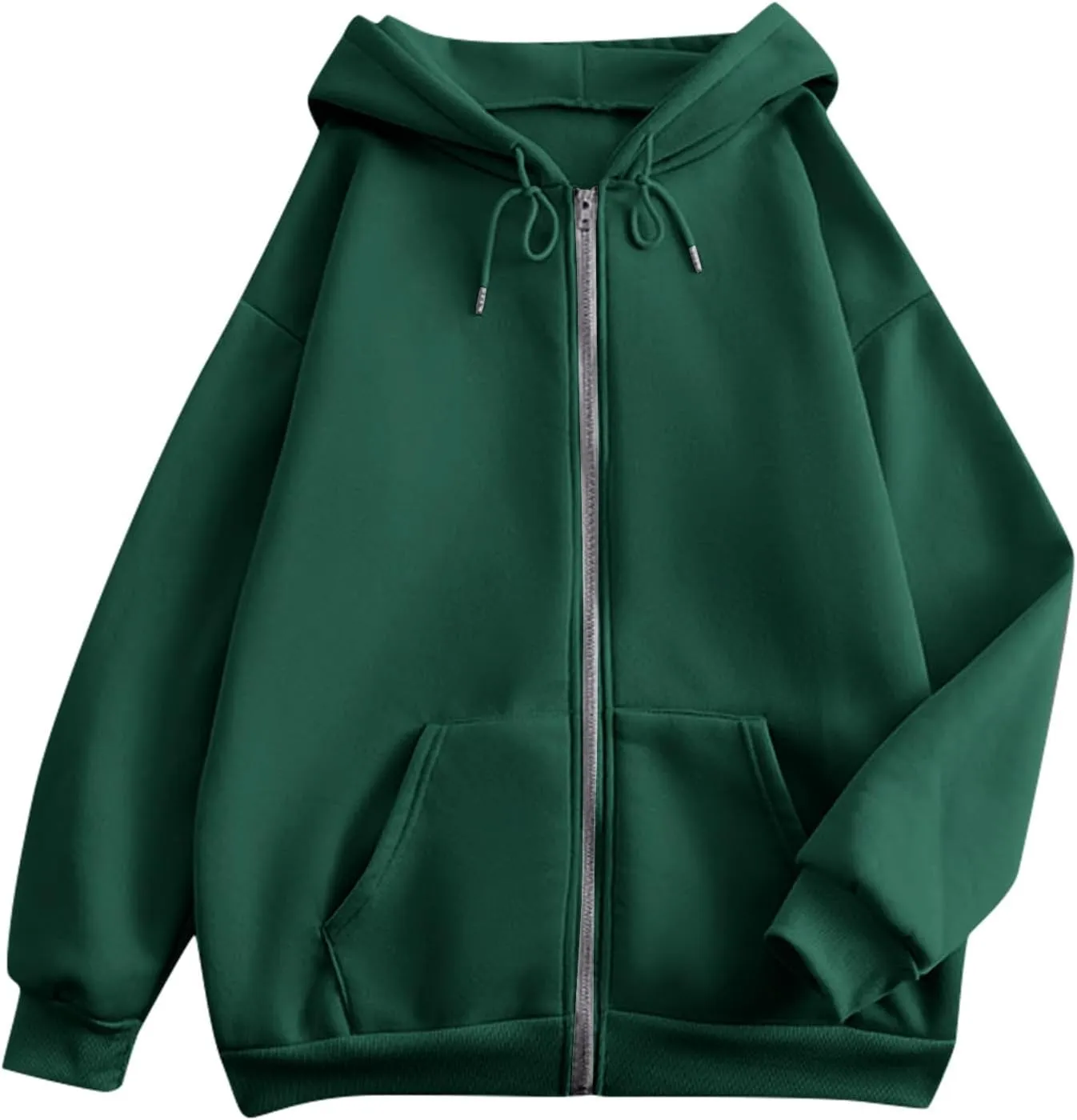 XIAXOGOOL Zipper Hoodie Women,Y2K Zip Up Hoodies For Woman Oversized Casual Basic Long Sleeve Sweatshirt Fall Workout Jackets