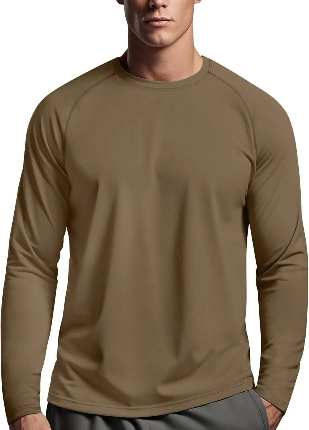 Zengjo Mens Long Sleeve Workout Shirts Moisture Wicking Running Athletic Sport Performance T-Shirt Lightweight SPF Sun Shirt
