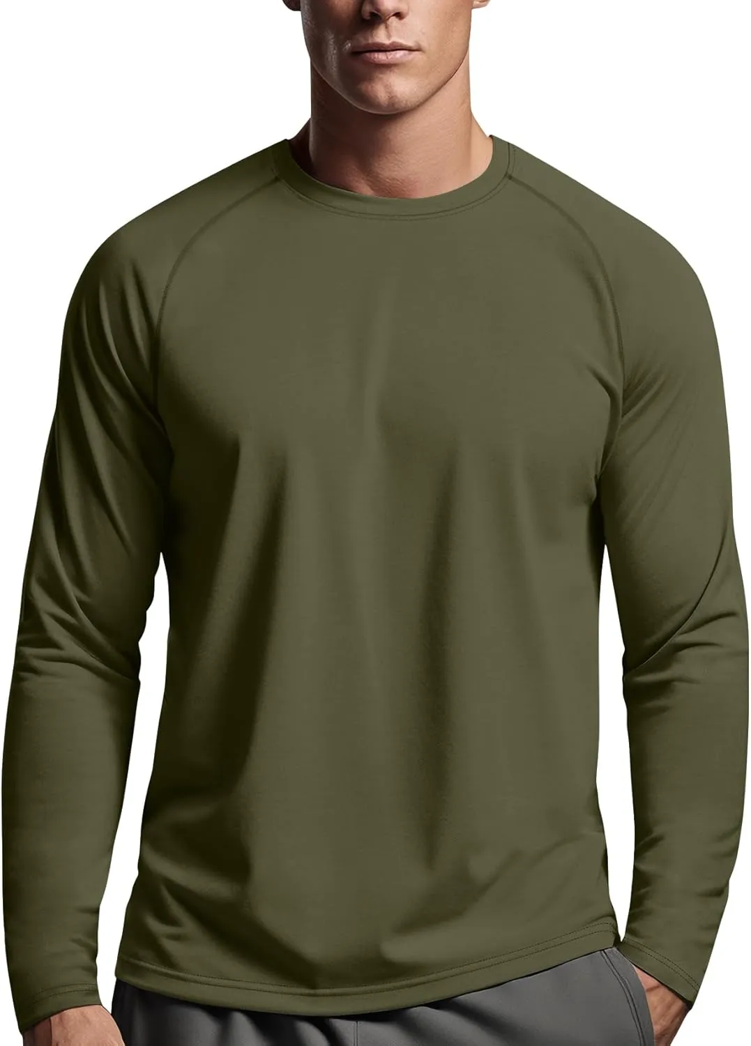 Zengjo Mens Long Sleeve Workout Shirts Moisture Wicking Running Athletic Sport Performance T-Shirt Lightweight SPF Sun Shirt