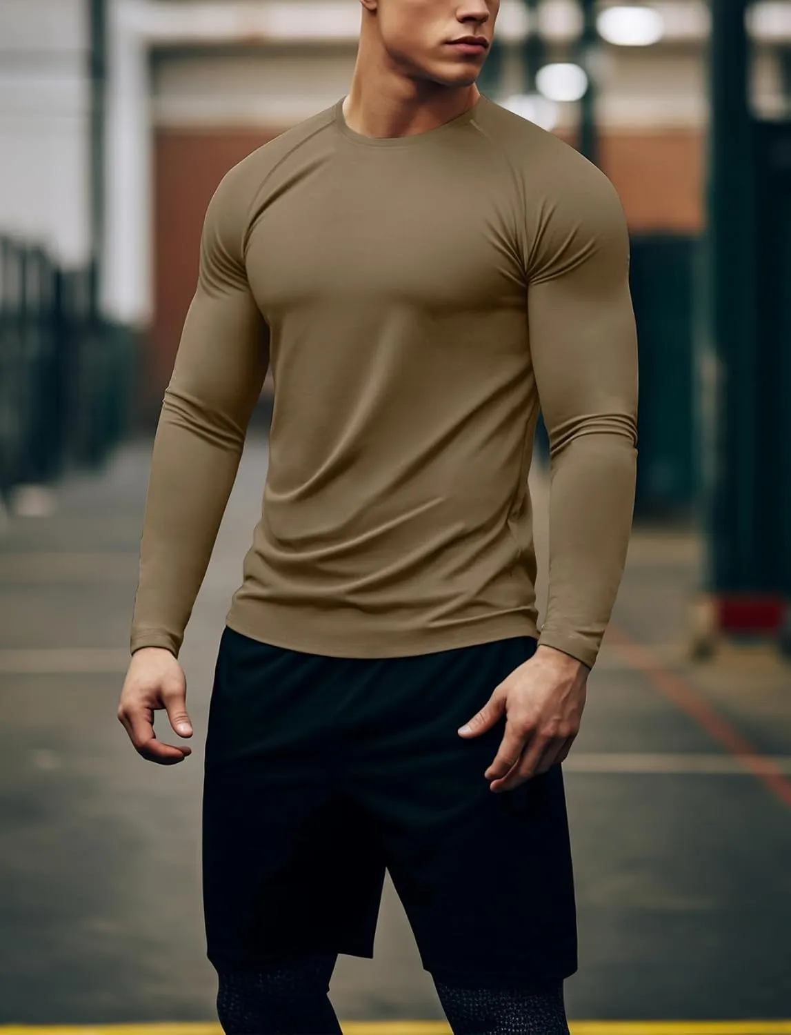 Zengjo Mens Long Sleeve Workout Shirts Moisture Wicking Running Athletic Sport Performance T-Shirt Lightweight SPF Sun Shirt