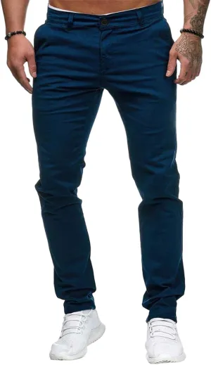 ZWRXW Men's Pants Slim Fit Casual Stretch Sweatpants Flat-Front Skinny Dress Comfy Chino Long Pant with Pockets